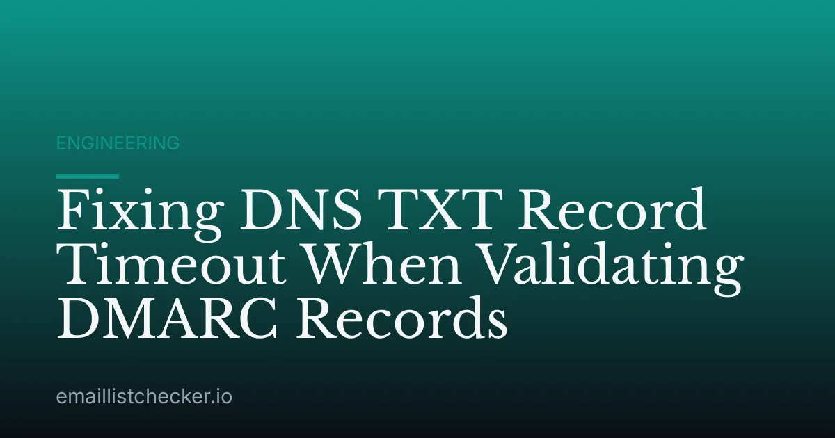 Fixing DNS TXT Record Timeout When Validating DMARC Records