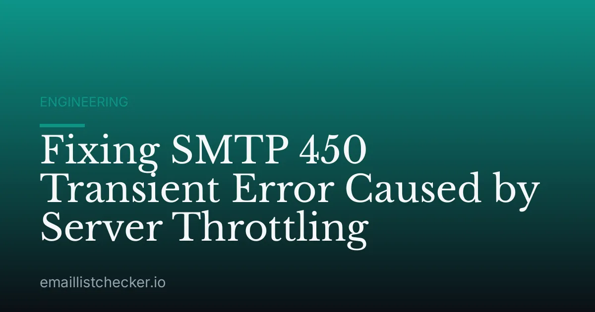 Fixing SMTP 450 Transient Error Caused by Server Throttling