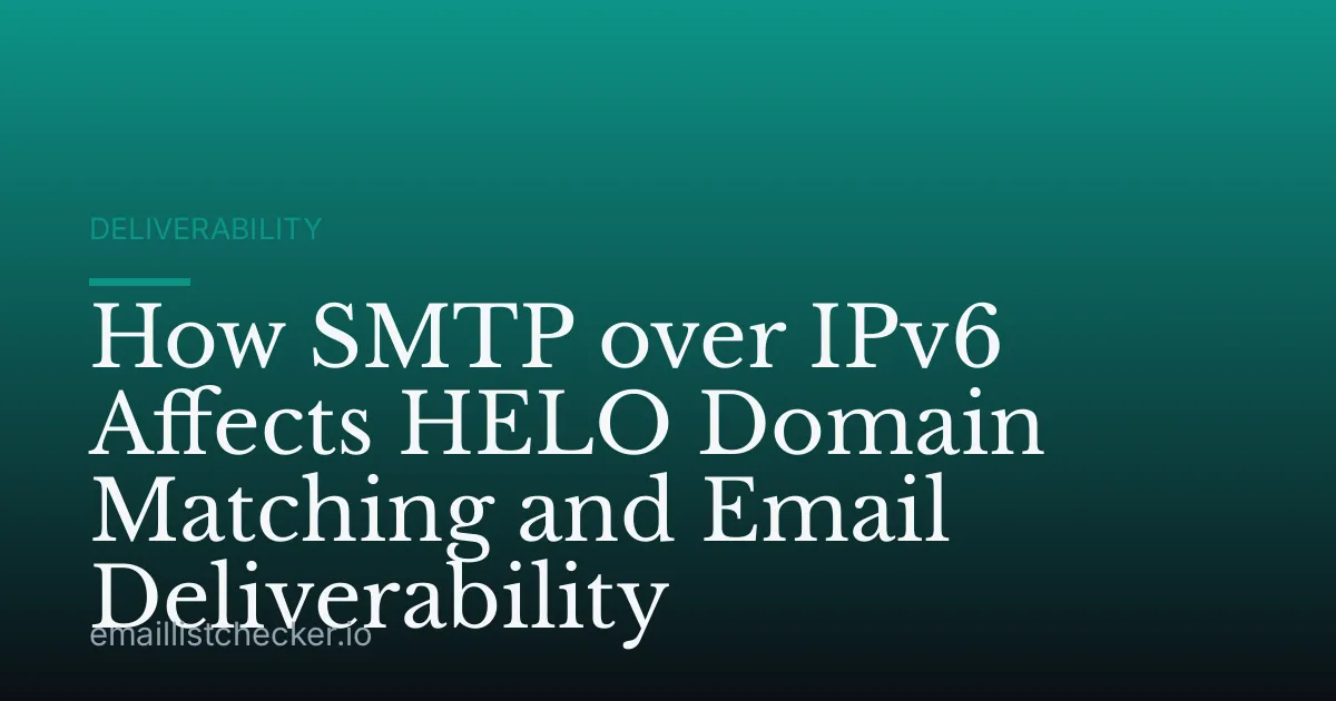 How SMTP over IPv6 Affects HELO Domain Matching and Email Deliverability
