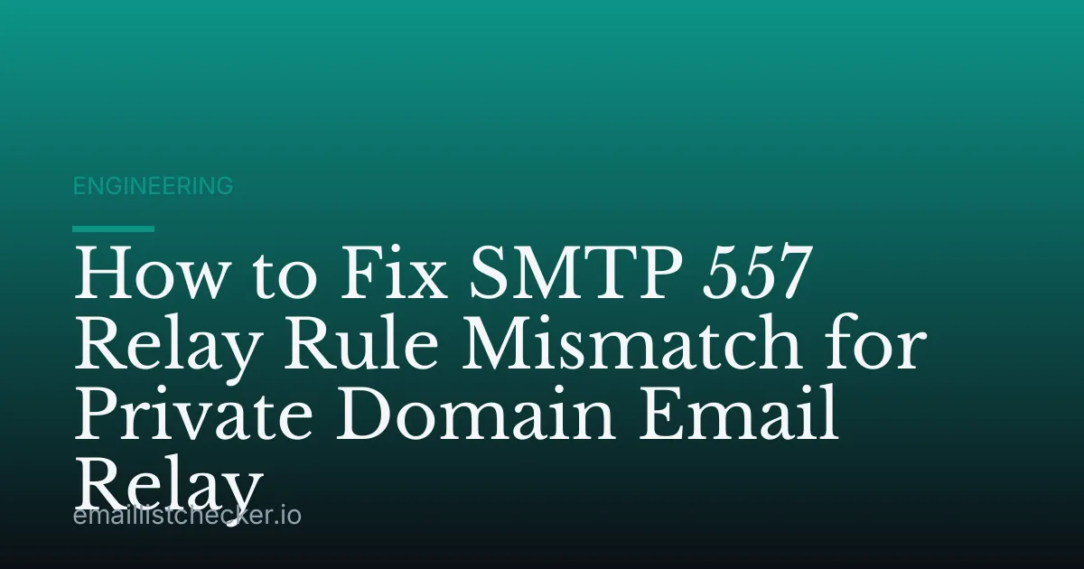 How to Fix SMTP 557 Relay Rule Mismatch for Private Domain Email Relay