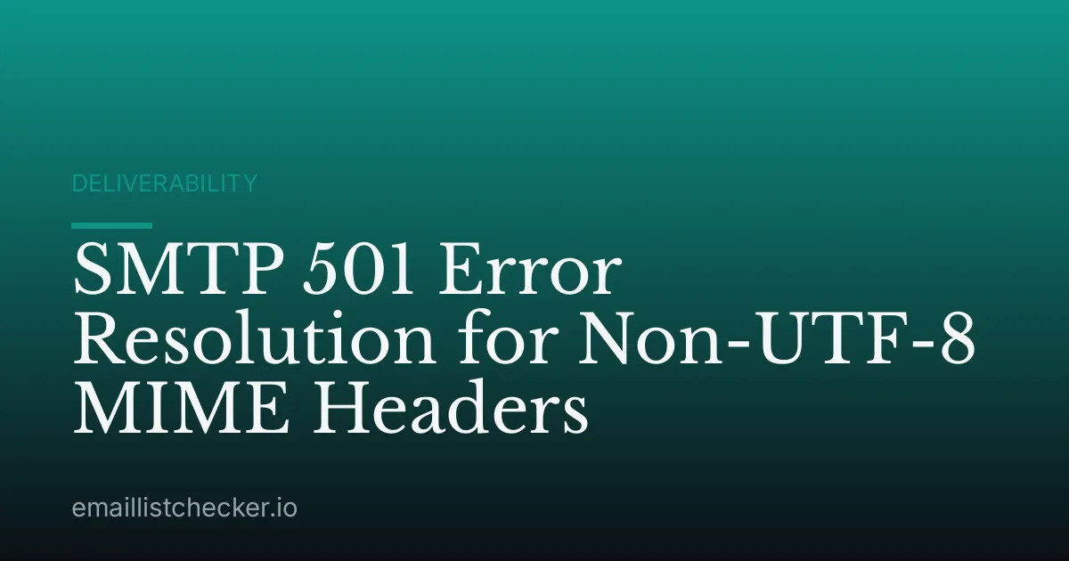 SMTP 501 Error Resolution for Non-UTF-8 MIME Headers