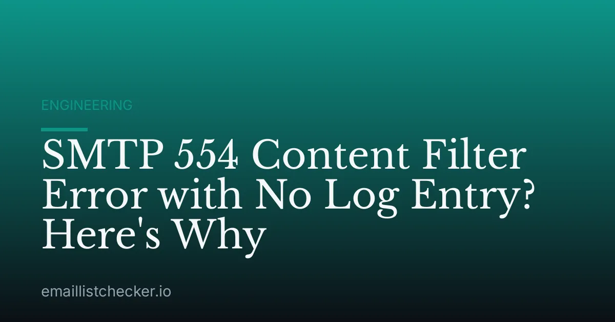 SMTP 554 Content Filter Error with No Log Entry? Here's Why