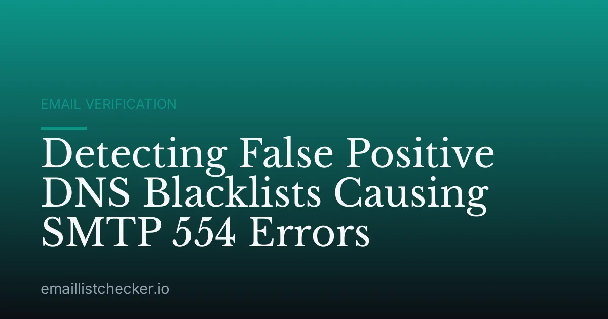 Detecting False Positive DNS Blacklists Causing SMTP 554 Errors