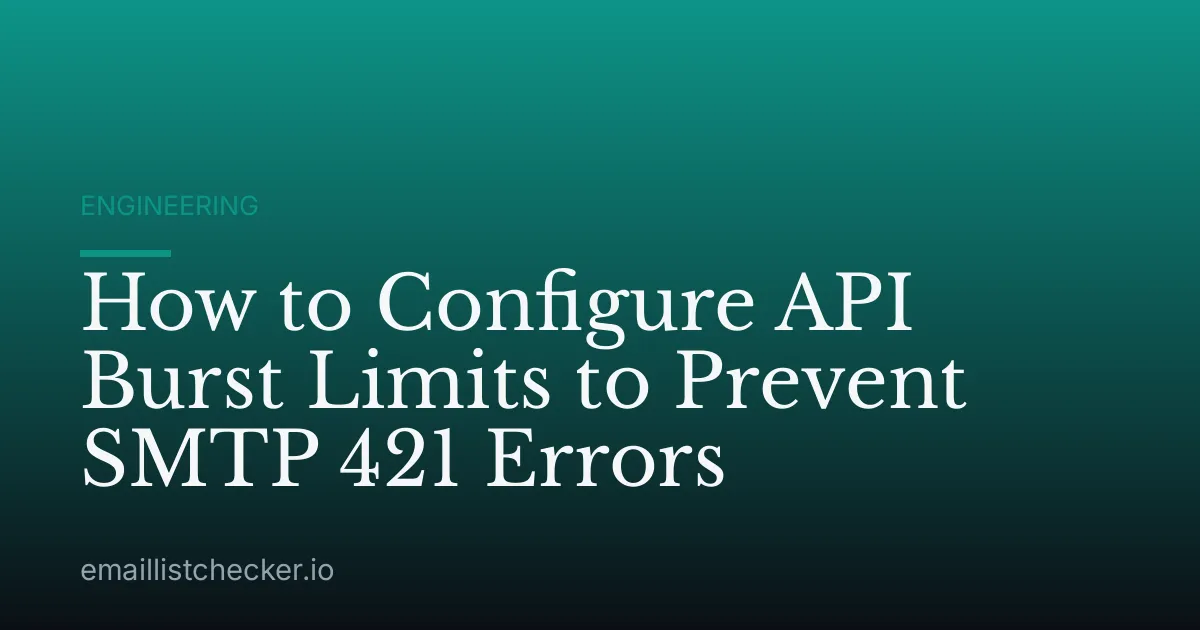 How to Configure API Burst Limits to Prevent SMTP 421 Errors