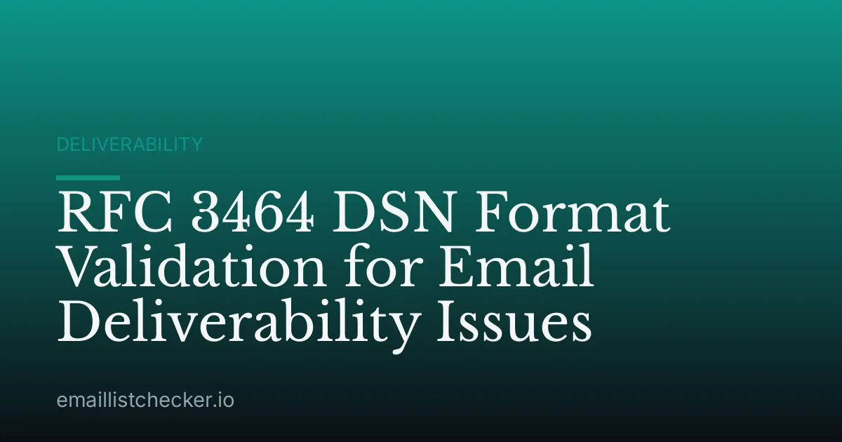 RFC 3464 DSN Format Validation for Email Deliverability Issues