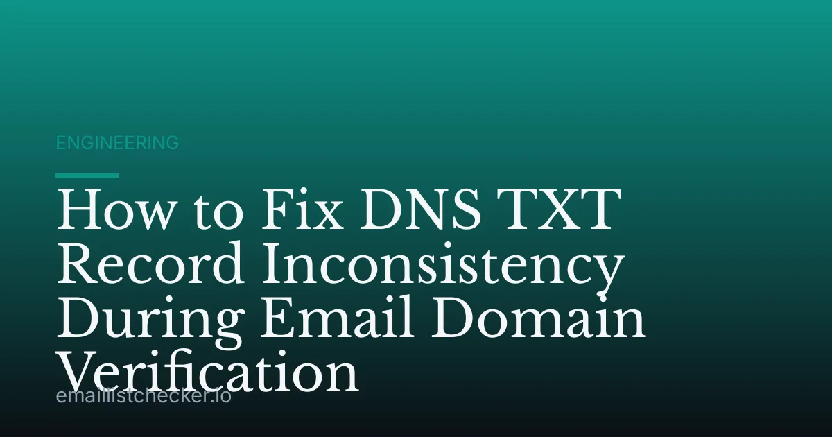How to Fix DNS TXT Record Inconsistency During Email Domain Verification