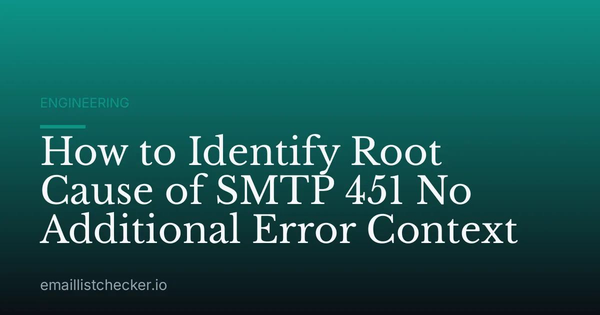 How to Identify Root Cause of SMTP 451 No Additional Error Context