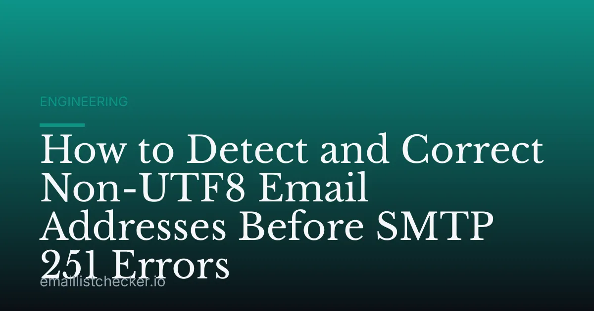 How to Detect and Correct Non-UTF8 Email Addresses Before SMTP 251 Errors