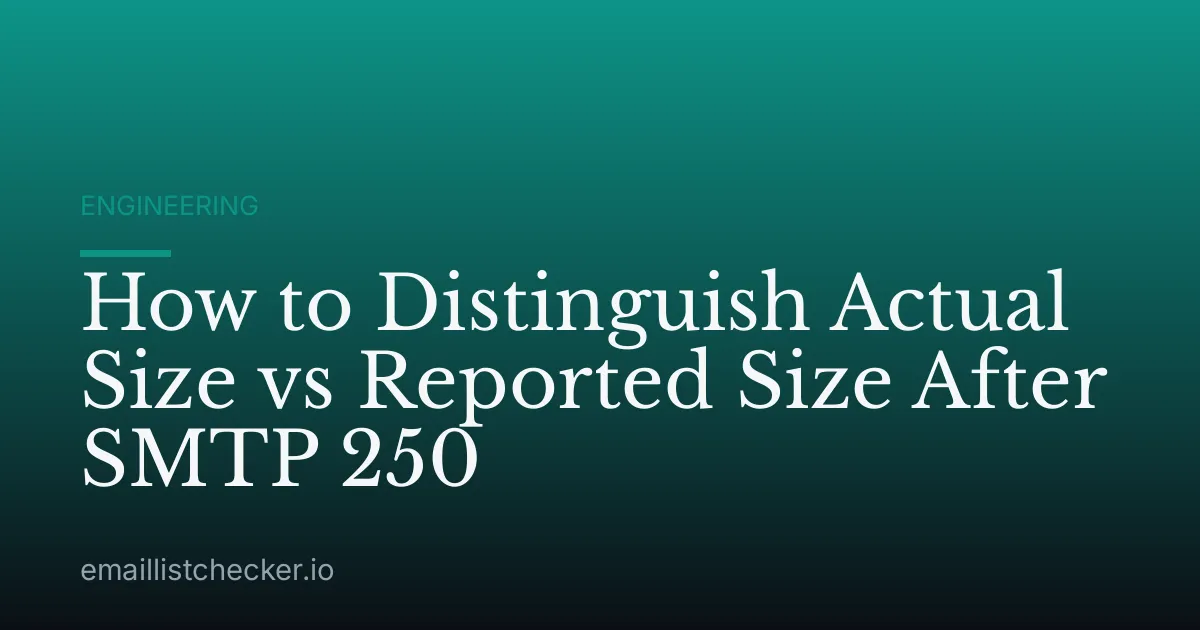 How to Distinguish Actual Size vs Reported Size After SMTP 250