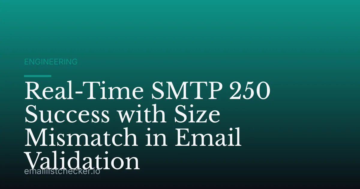 Real-Time SMTP 250 Success with Size Mismatch in Email Validation