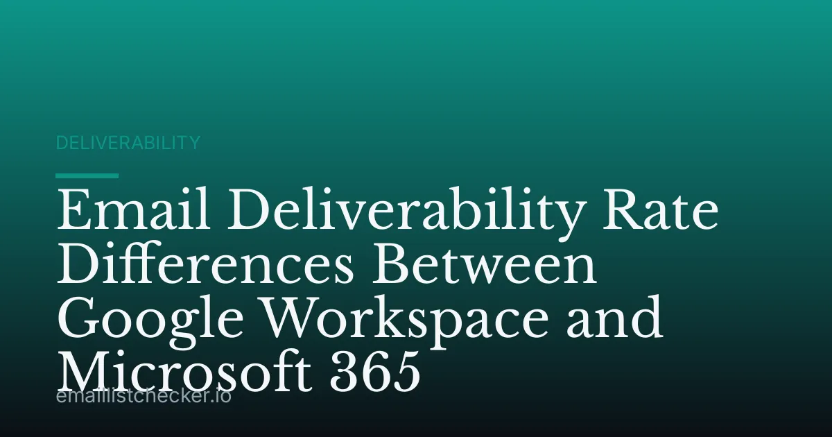 Email Deliverability Rate Differences Between Google Workspace and Microsoft 365