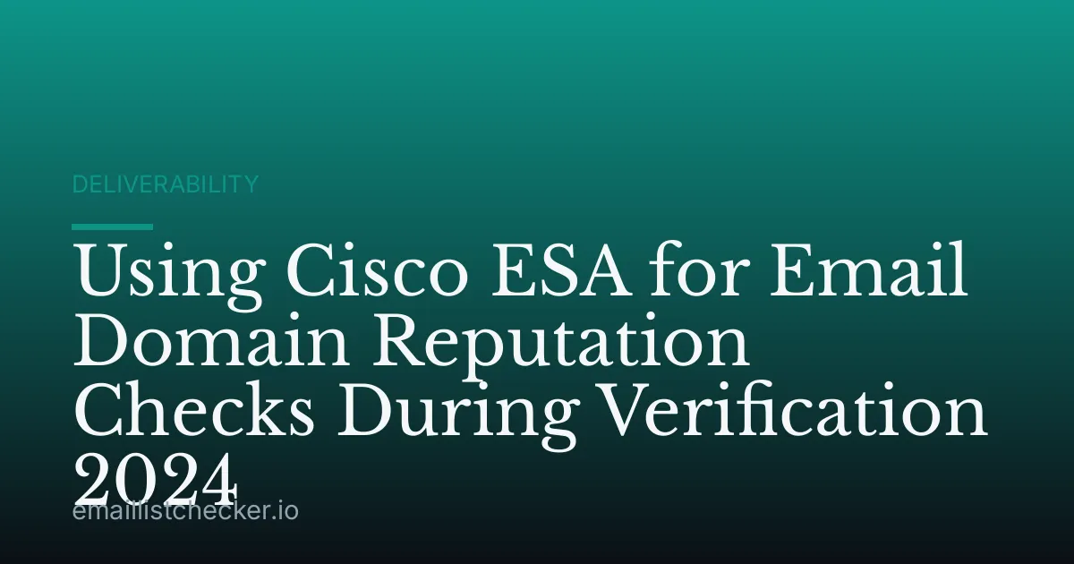 Using Cisco ESA for Email Domain Reputation Checks During Verification 2024