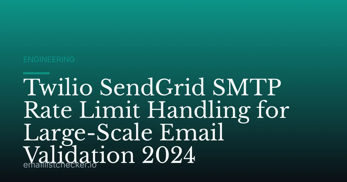 Twilio SendGrid SMTP Rate Limit Handling for Large-Scale Email Validation 2024