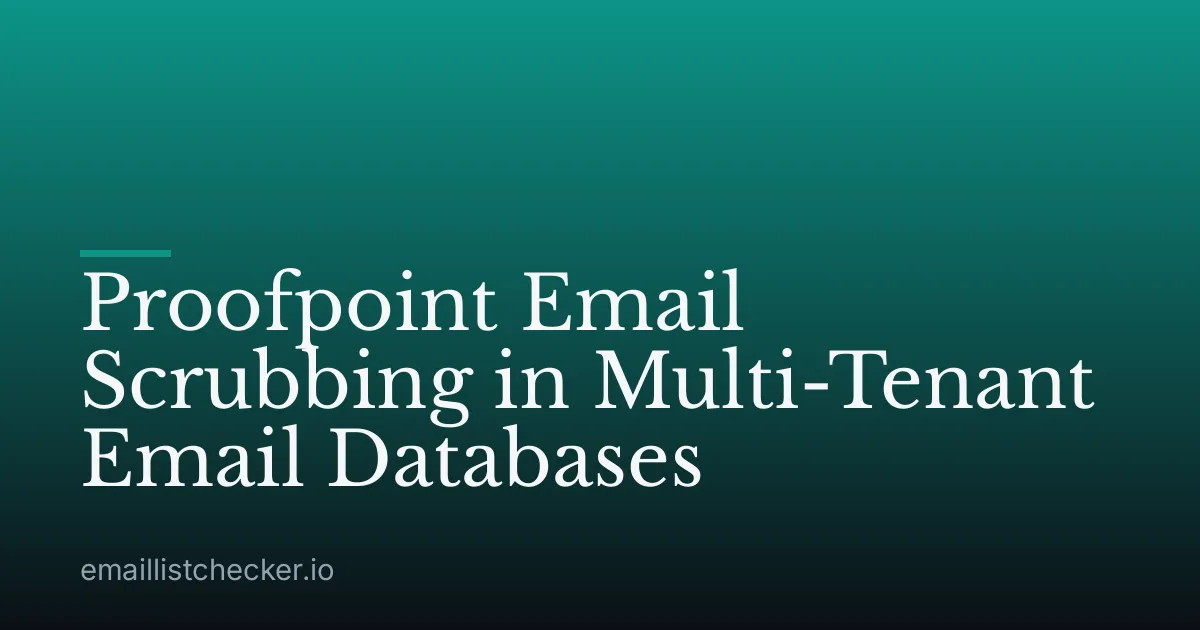 Proofpoint Email Scrubbing in Multi-Tenant Email Databases