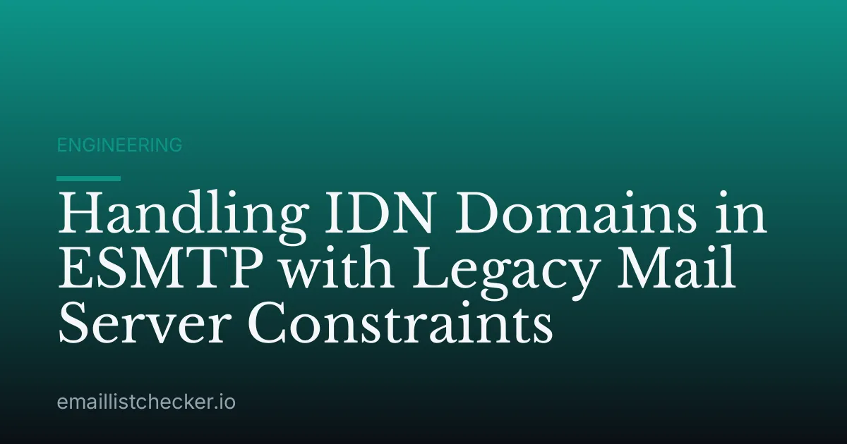 Handling IDN Domains in ESMTP with Legacy Mail Server Constraints