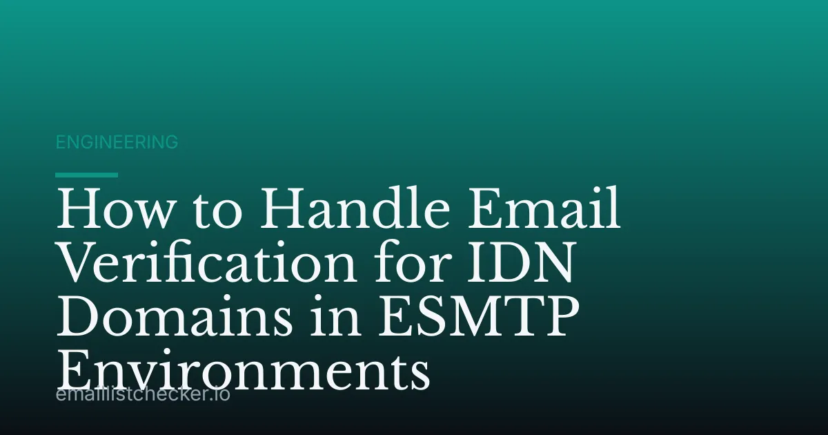 How to Handle Email Verification for IDN Domains in ESMTP Environments