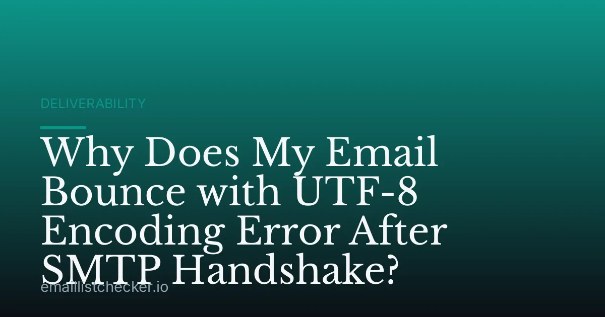 Why Does My Email Bounce with UTF-8 Encoding Error After SMTP Handshake?