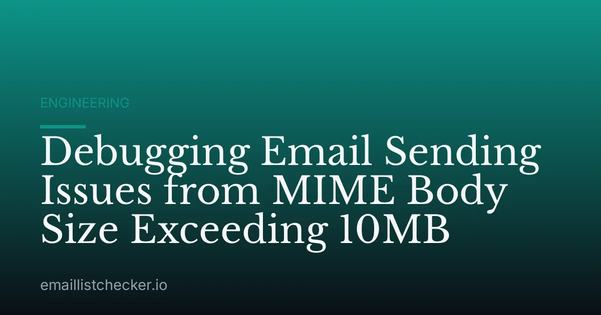 Debugging Email Sending Issues from MIME Body Size Exceeding 10MB