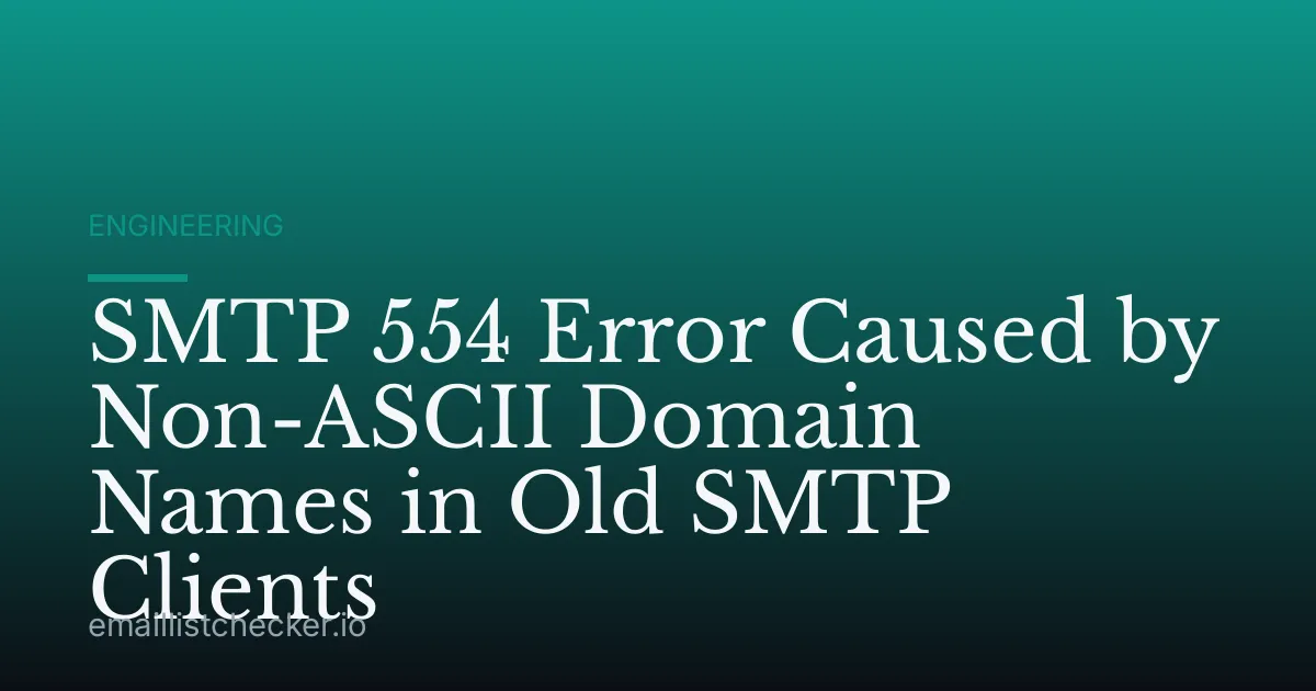 SMTP 554 Error Caused by Non-ASCII Domain Names in Old SMTP Clients