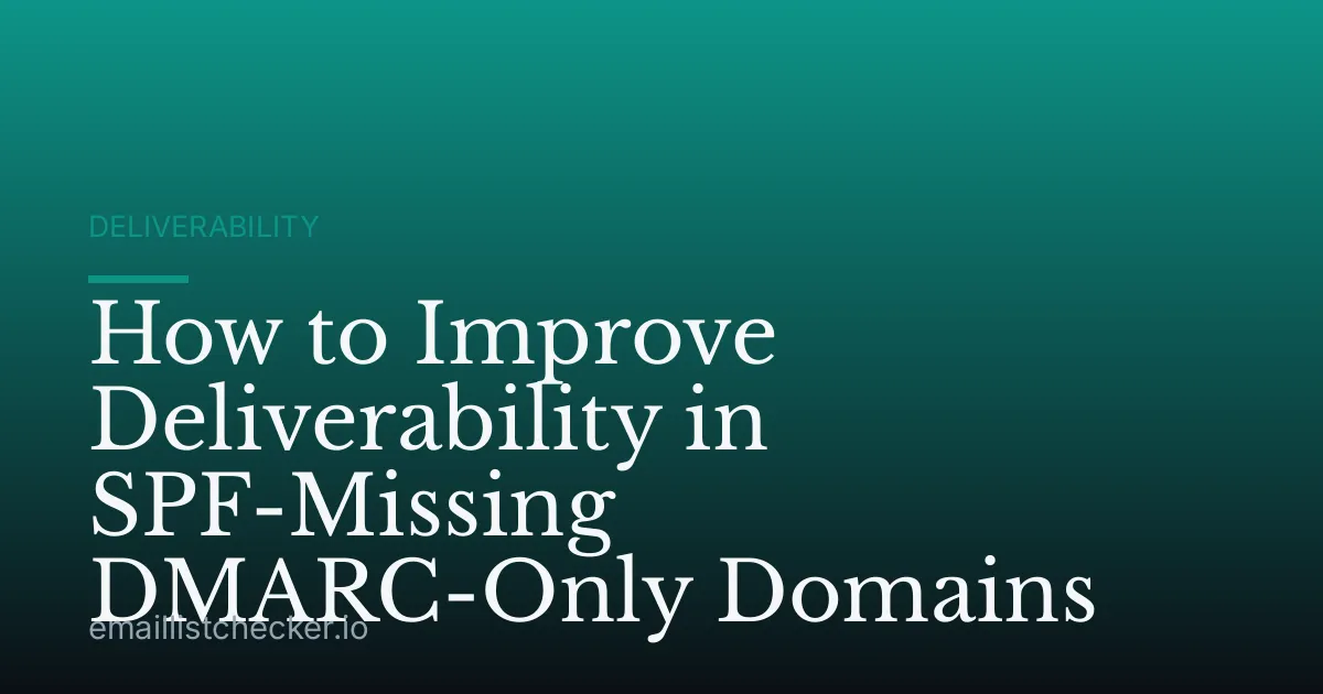 How to Improve Deliverability in SPF-Missing DMARC-Only Domains