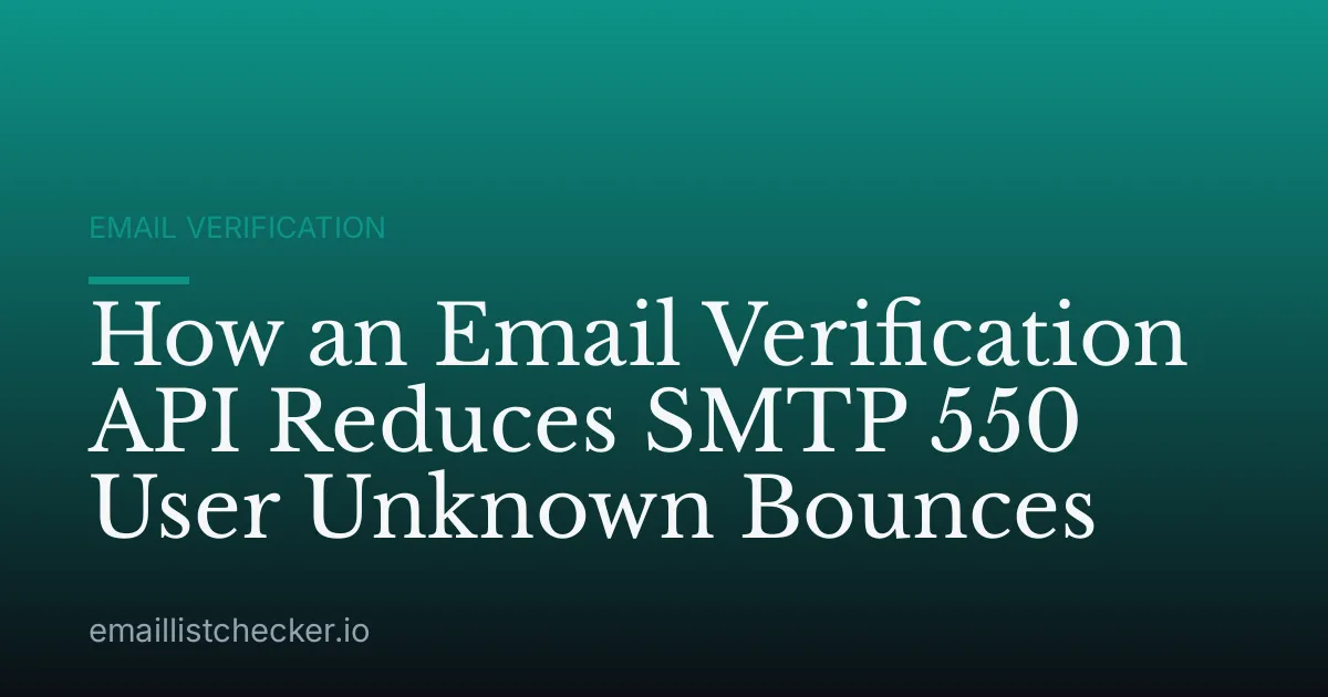 How an Email Verification API Reduces SMTP 550 User Unknown Bounces