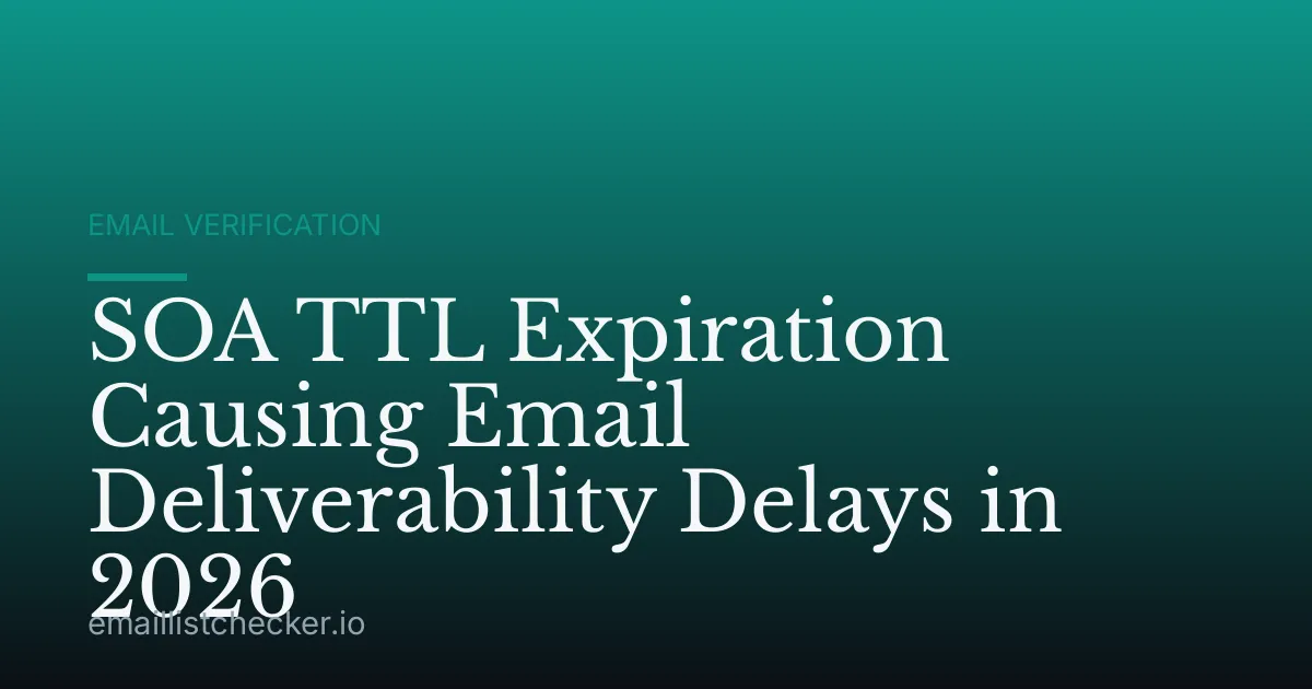 SOA TTL Expiration Causing Email Deliverability Delays in 2026