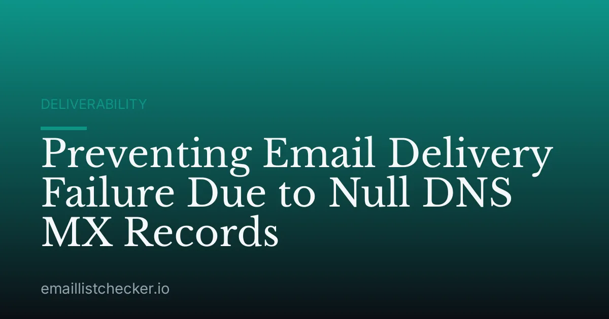Preventing Email Delivery Failure Due to Null DNS MX Records