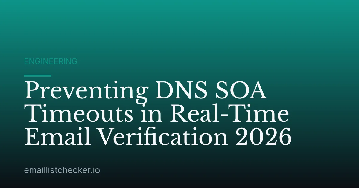 Preventing DNS SOA Timeouts in Real-Time Email Verification 2026