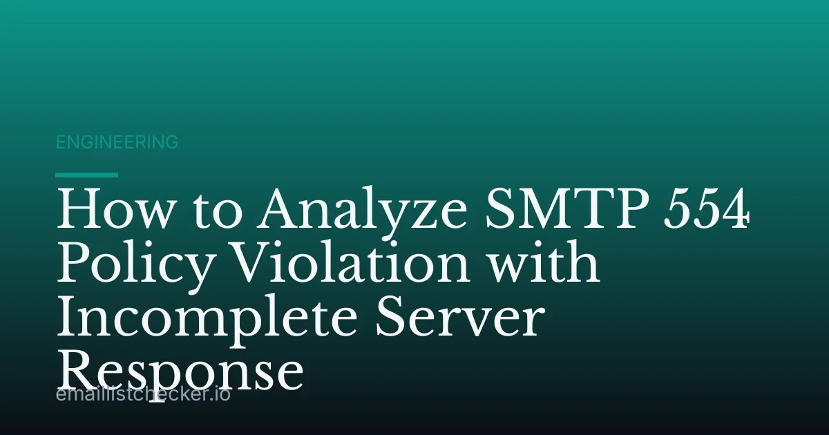 How to Analyze SMTP 554 Policy Violation with Incomplete Server Response