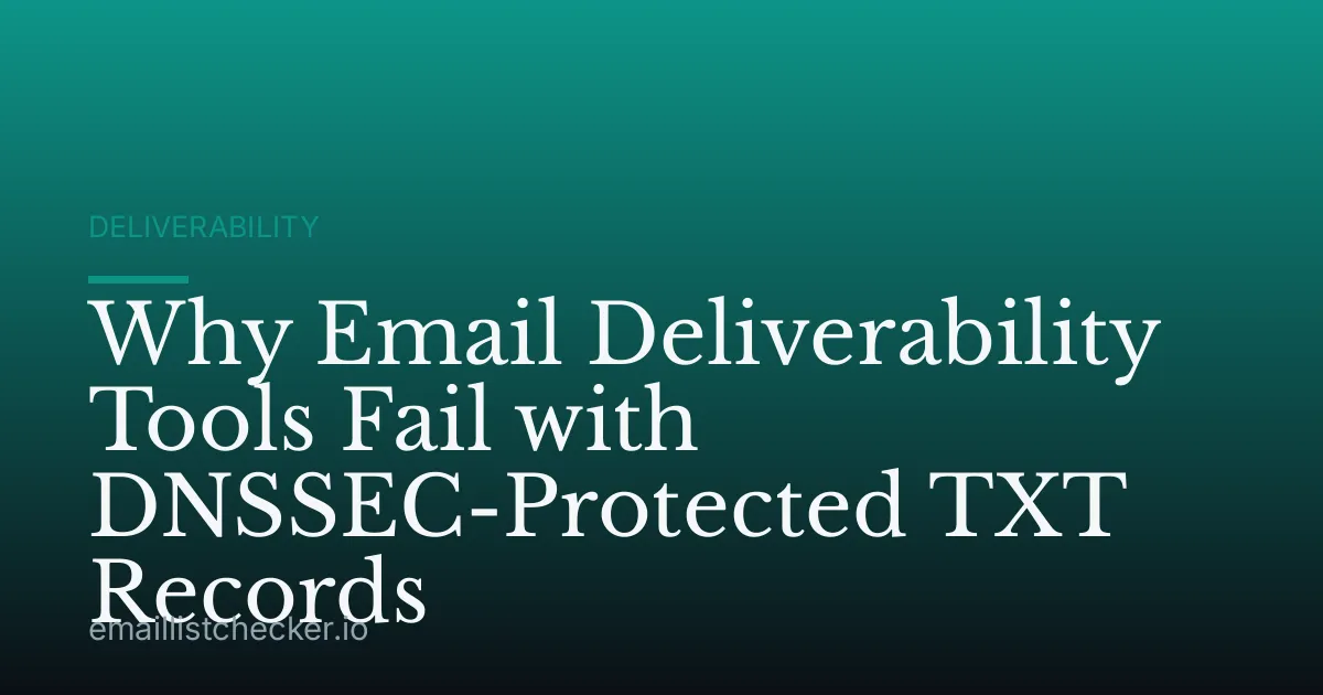 Why Email Deliverability Tools Fail with DNSSEC-Protected TXT Records