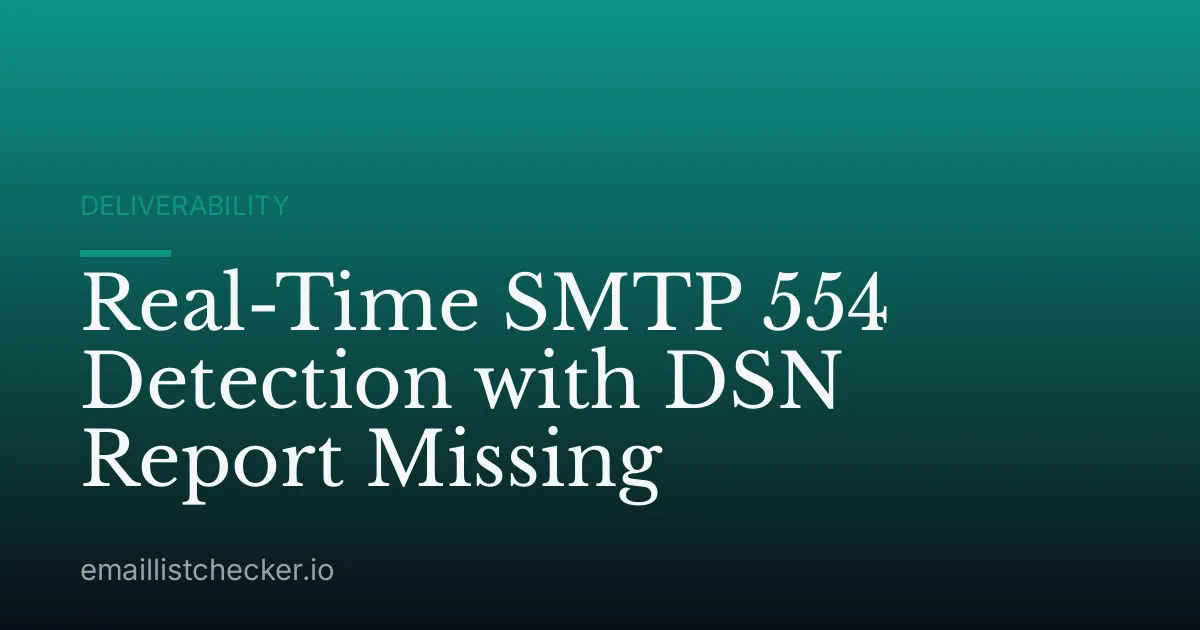 Real-Time SMTP 554 Detection with DSN Report Missing