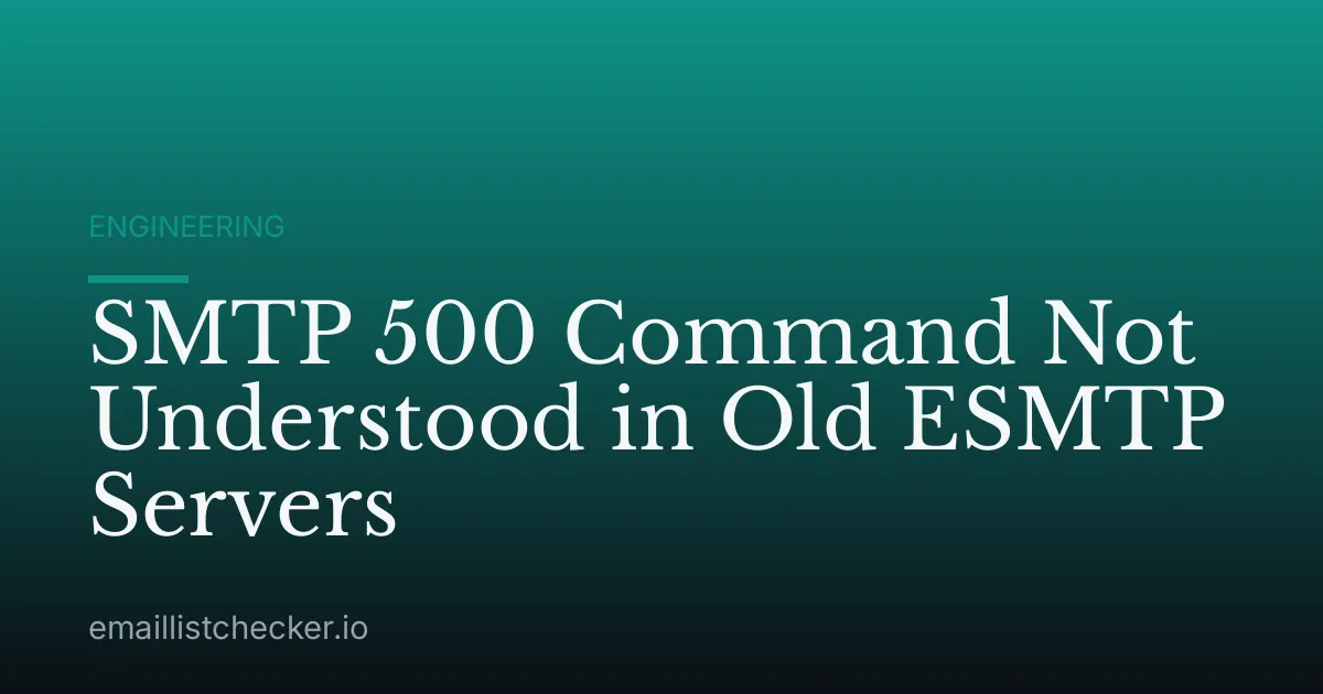 SMTP 500 Command Not Understood in Old ESMTP Servers