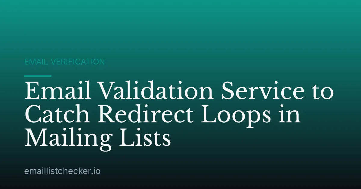 Email Validation Service to Catch Redirect Loops in Mailing Lists