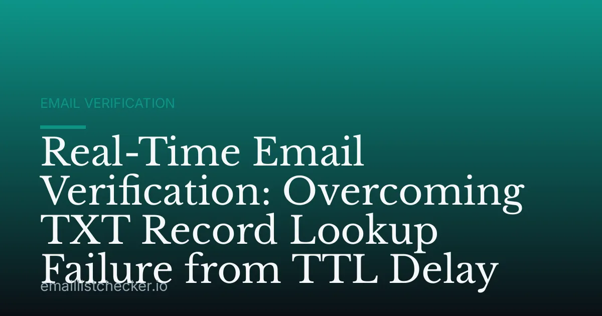 Real-Time Email Verification: Overcoming TXT Record Lookup Failure from TTL Delay