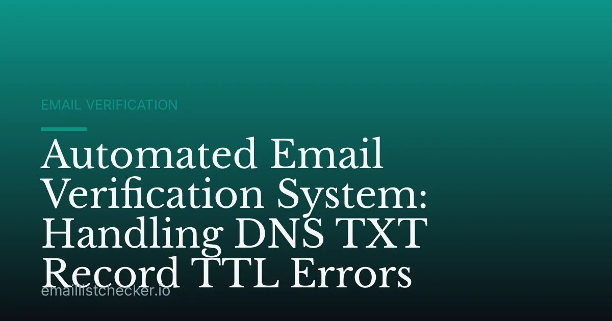 Automated Email Verification System: Handling DNS TXT Record TTL Errors