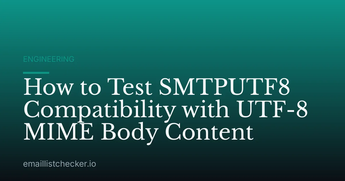 How to Test SMTPUTF8 Compatibility with UTF-8 MIME Body Content