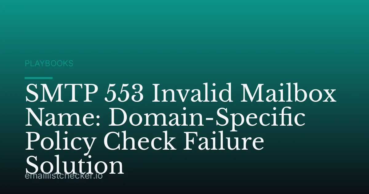 SMTP 553 Invalid Mailbox Name: Domain-Specific Policy Check Failure Solution