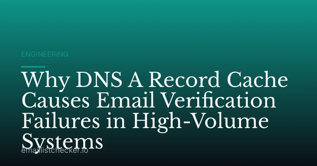 Why DNS A Record Cache Causes Email Verification Failures in High-Volume Systems