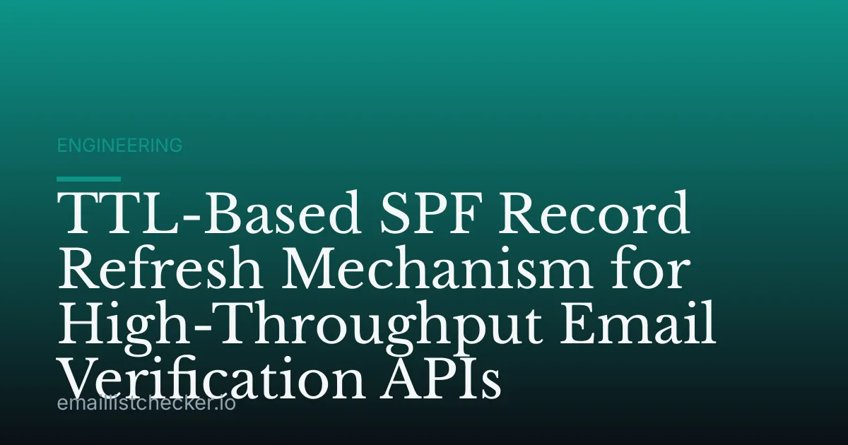 TTL-Based SPF Record Refresh Mechanism for High-Throughput Email Verification APIs