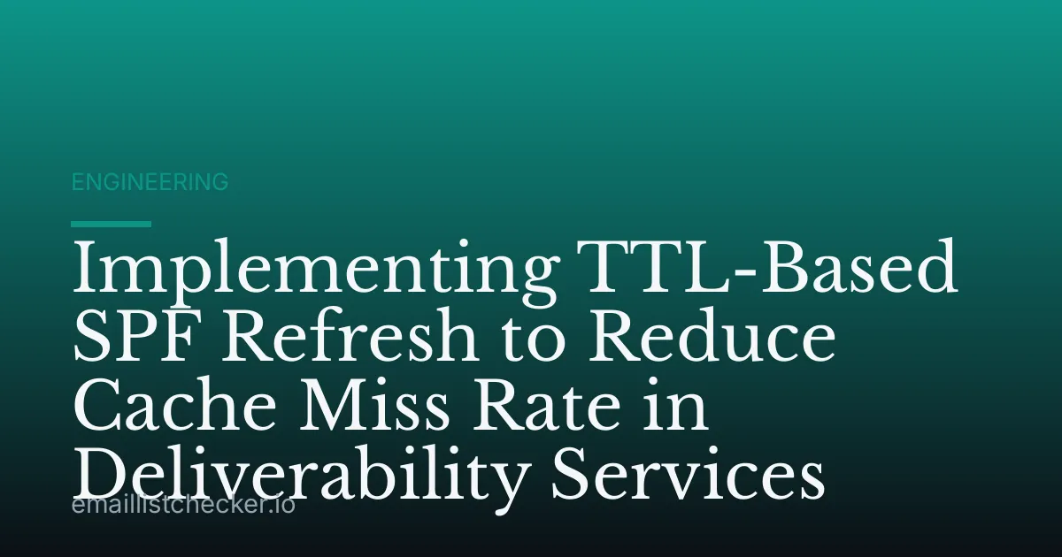 Implementing TTL-Based SPF Refresh to Reduce Cache Miss Rate in Deliverability Services