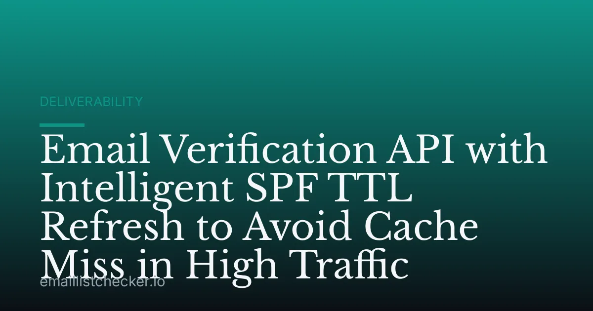Email Verification API with Intelligent SPF TTL Refresh to Avoid Cache Miss in High Traffic