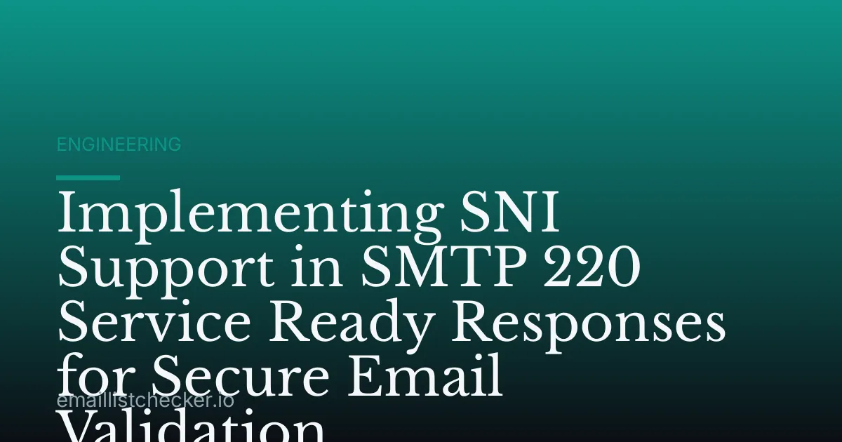 Implementing SNI Support in SMTP 220 Service Ready Responses for Secure Email Validation