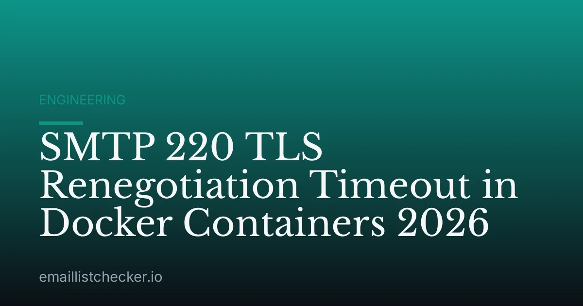 SMTP 220 TLS Renegotiation Timeout in Docker Containers 2026