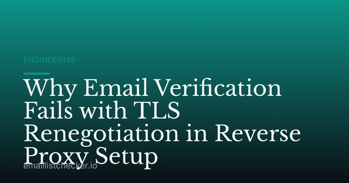 Why Email Verification Fails with TLS Renegotiation in Reverse Proxy Setup