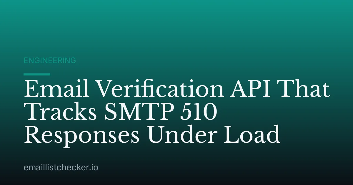 Email Verification API That Tracks SMTP 510 Responses Under Load