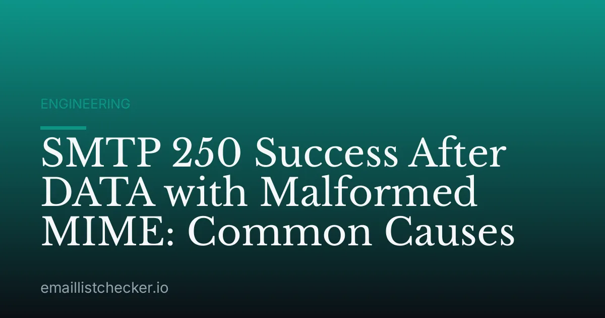 SMTP 250 Success After DATA with Malformed MIME: Common Causes
