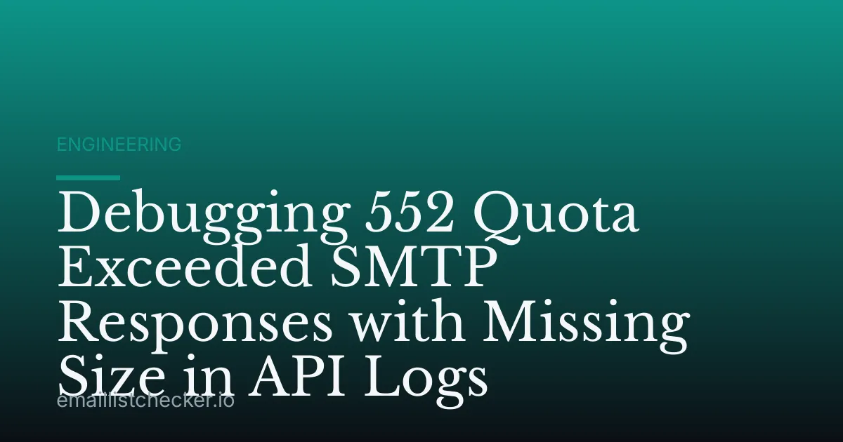 Debugging 552 Quota Exceeded SMTP Responses with Missing Size in API Logs