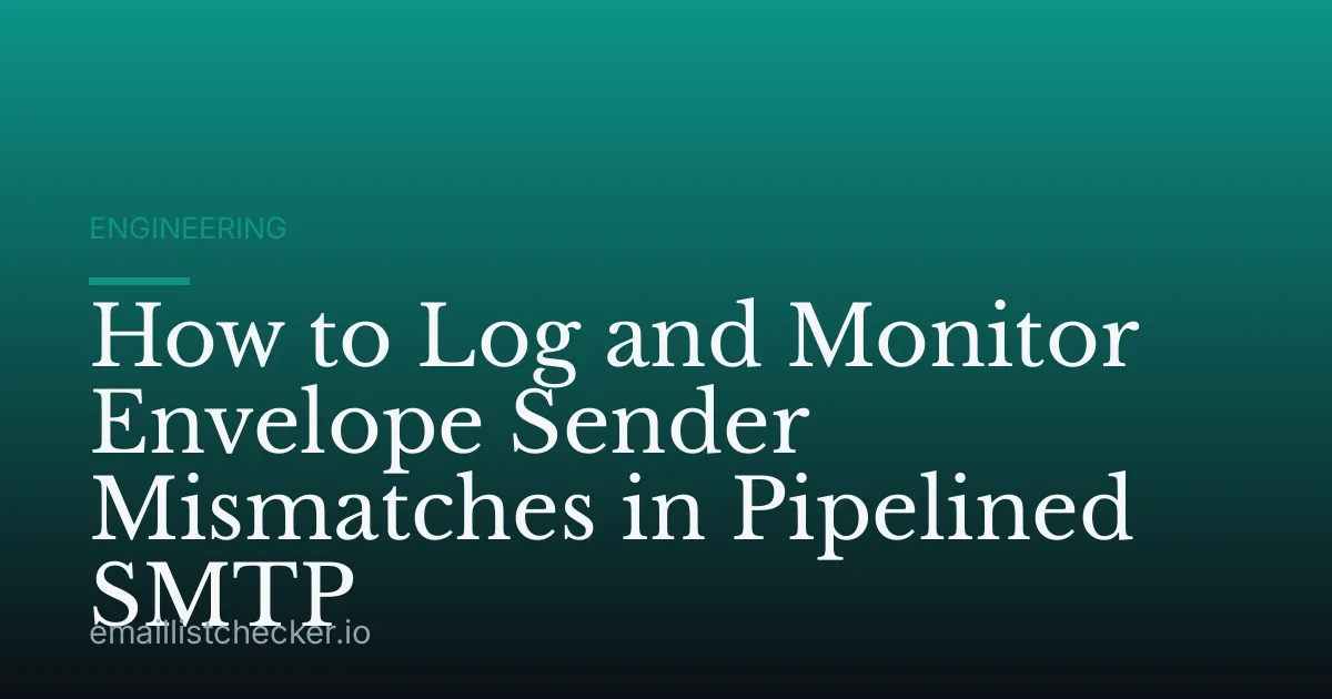 How to Log and Monitor Envelope Sender Mismatches in Pipelined SMTP