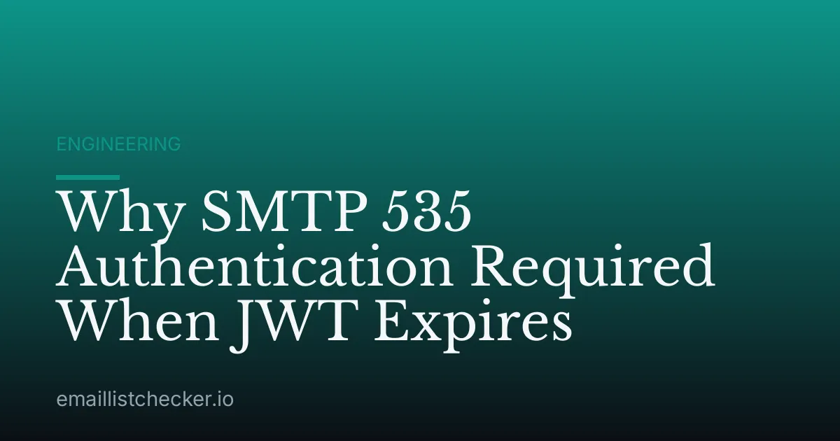 Why SMTP 535 Authentication Required When JWT Expires