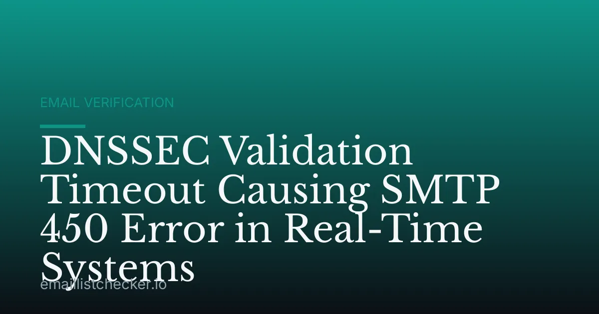 DNSSEC Validation Timeout Causing SMTP 450 Error in Real-Time Systems